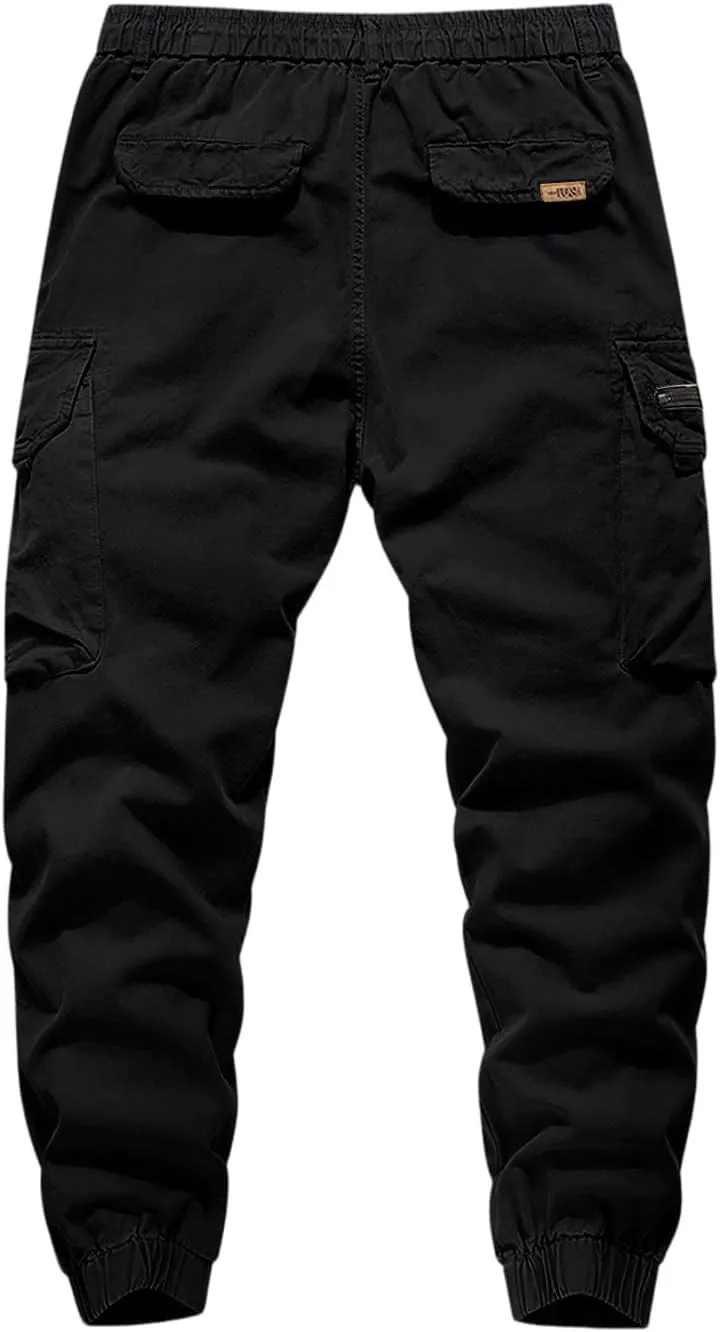 Men's Cargo Pants Relaxed Fit Sport Pants Jogger Sweatpants Drawstring Outdoor Trousers with Pockets