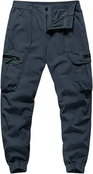 Men's Cargo Pants Relaxed Fit Sport Pants Jogger Sweatpants Drawstring Outdoor Trousers with Pockets