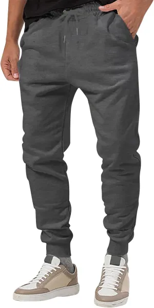Men's Casual Cargo Pants Workout Joggers Stretch Sweatpants Hiking Drawstring Workout Athletic Pants with Pockets