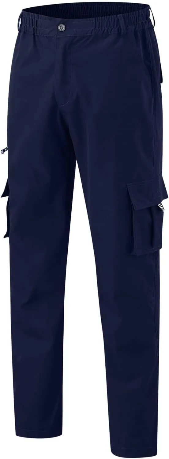 Men's Casual Cargo Sweatpants Multi Pocket Up Solid Color Warm Plush Woven Cargo Hiking Workout Joggers Sweatpants
