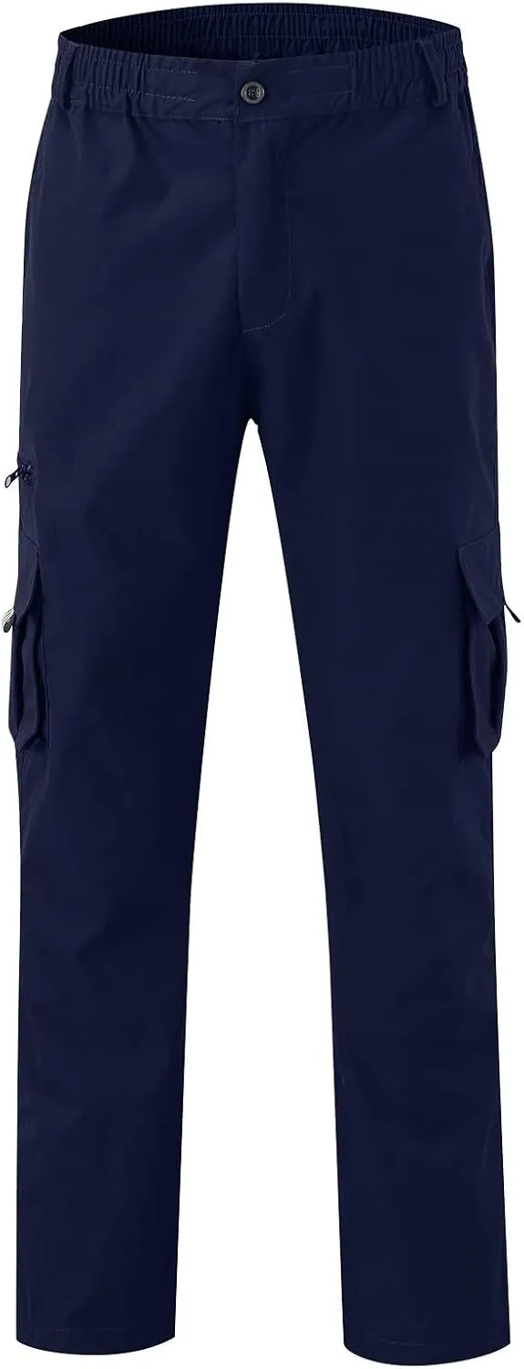 Men's Casual Cargo Sweatpants Multi Pocket Up Solid Color Warm Plush Woven Cargo Hiking Workout Joggers Sweatpants