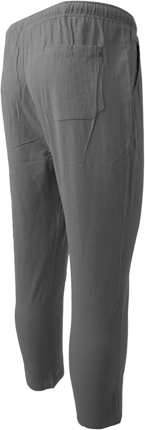 Men's Casual Chino Joggers Pants Twill Elastic Drawstring Waist Tapered Pants with Pockets Sweatpants Trousers