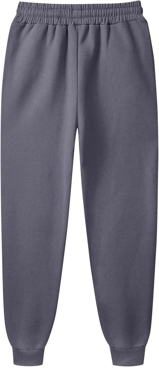 Mens Casual Drawstring Pants Joggers Sweatpants Active Athletic Workout Heavyweight Fleece Cargo Sweatpants Trousers