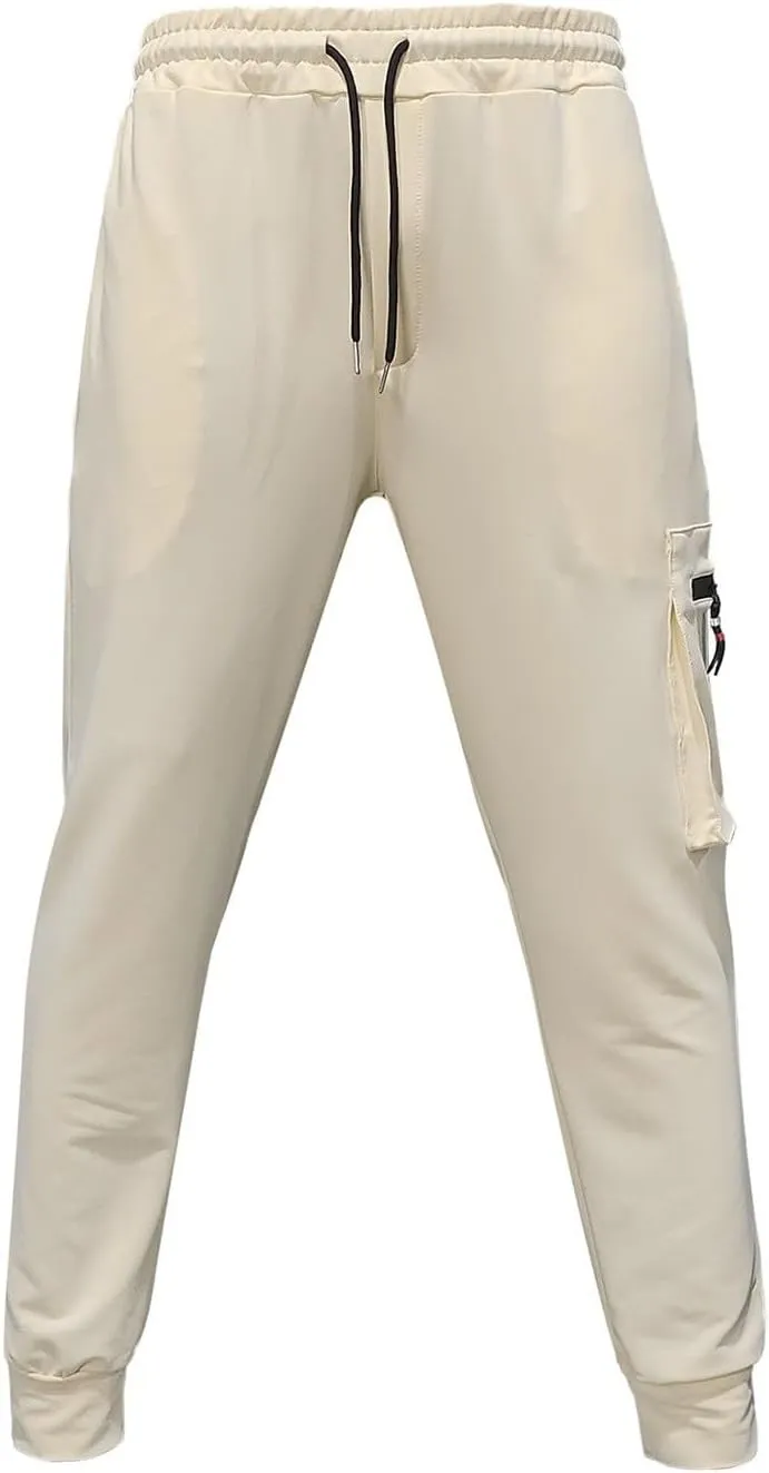 Mens Casual Jogger Pants Relaxed Fit Cargo Pants Drawstring Sweatpants with Pockets Hiking Outdoor Sport Pants
