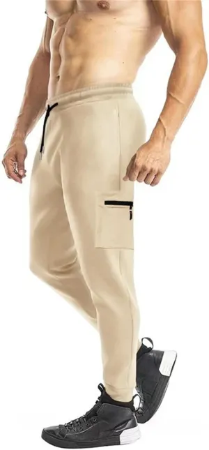 Mens Casual Jogger Pants Relaxed Fit Cargo Pants Drawstring Sweatpants with Pockets Hiking Outdoor Sport Pants