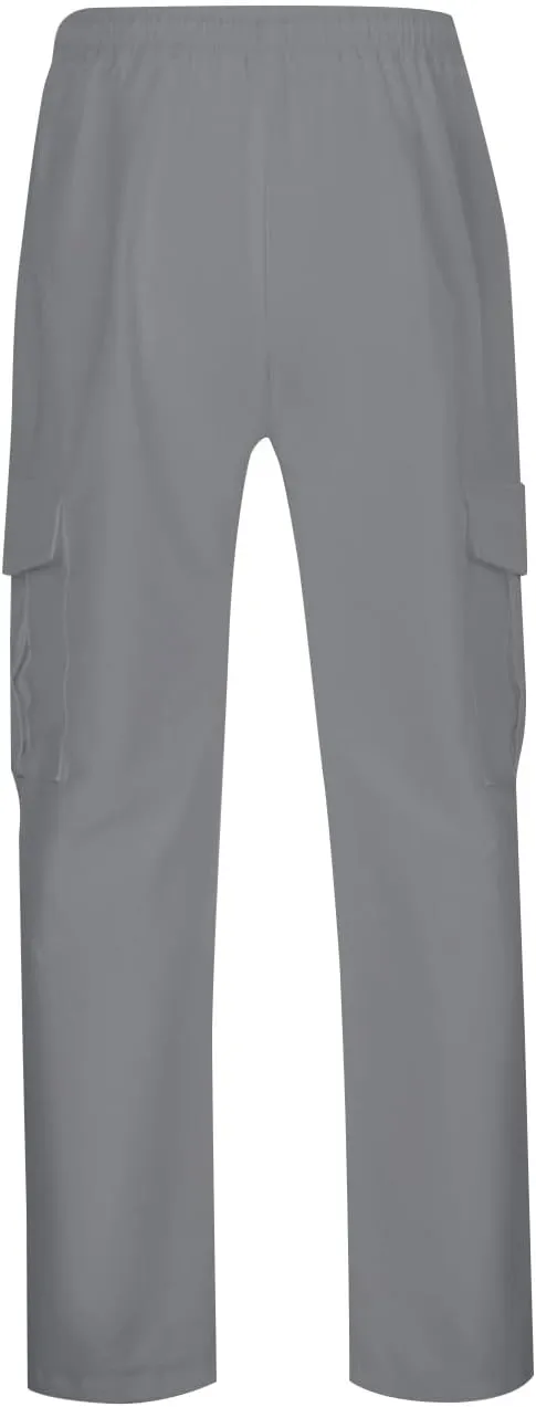 Mens Casual Pants Drawstring Elastic Waist Fleece Baggy Sweatpants Joggers Cargo Straight Leg Trousers with Pockets