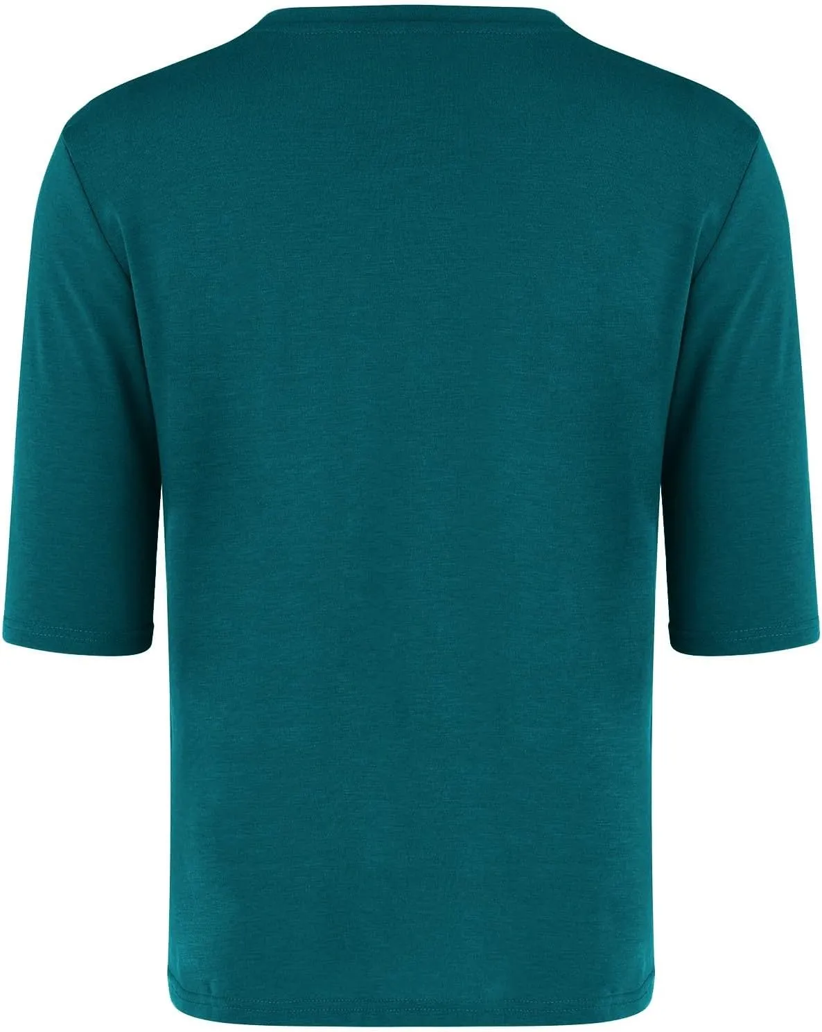 Men's Casual T-Shirts 3/4 Sleeve Crew Neck Athletic Gym Tees Stretch Slim Solid Baggy Sport Fitness Workout Shirts