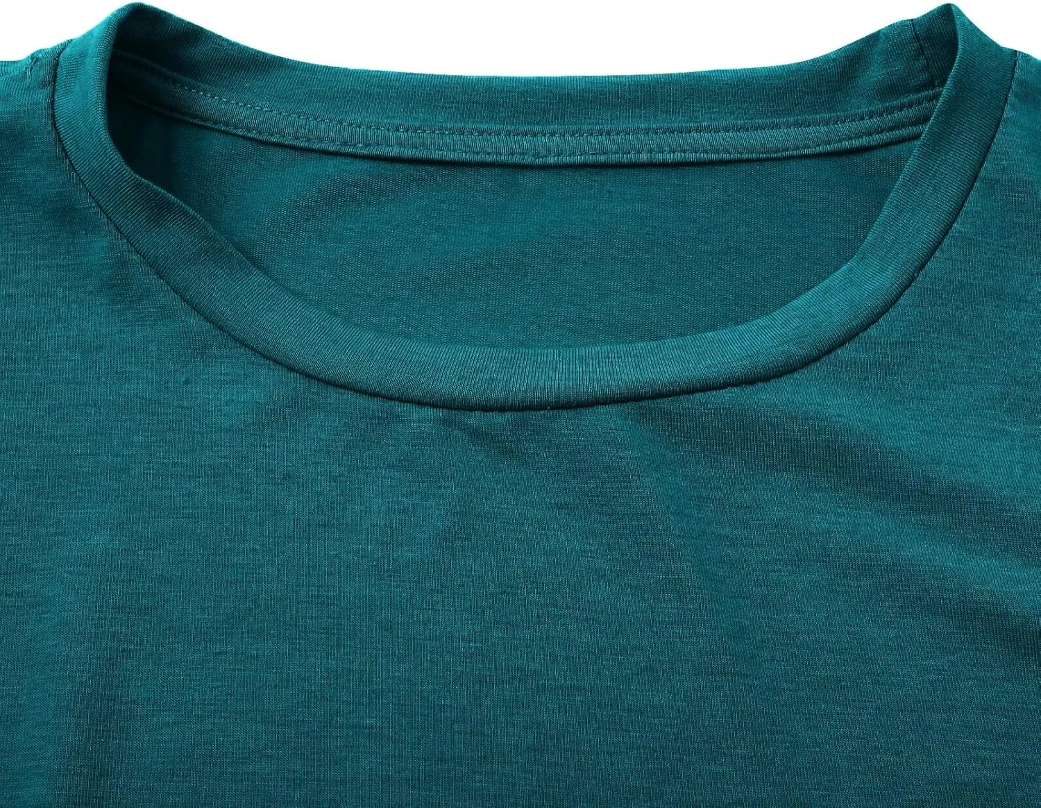Men's Casual T-Shirts 3/4 Sleeve Crew Neck Athletic Gym Tees Stretch Slim Solid Baggy Sport Fitness Workout Shirts