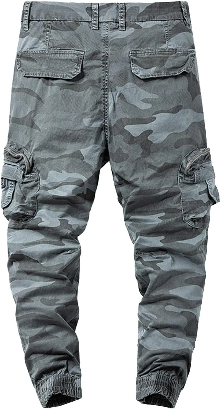 Men's Chino Pants Cargo Workout Lounge Jogger Work Tapered Streetwear Trousers Flap Pockets Baggy Pants