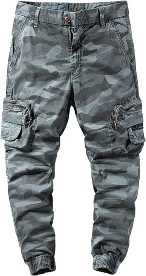 Men's Chino Pants Cargo Workout Lounge Jogger Work Tapered Streetwear Trousers Flap Pockets Baggy Pants