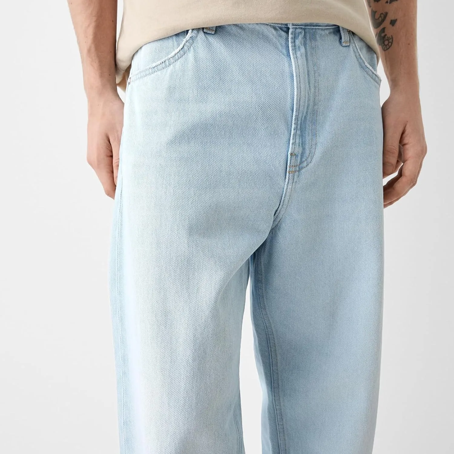 Men's Classic Regular Fit Jeans Vintage Straight Wide Leg Denim Pants with Pockets Baggy Jeans Trousers Streetwear