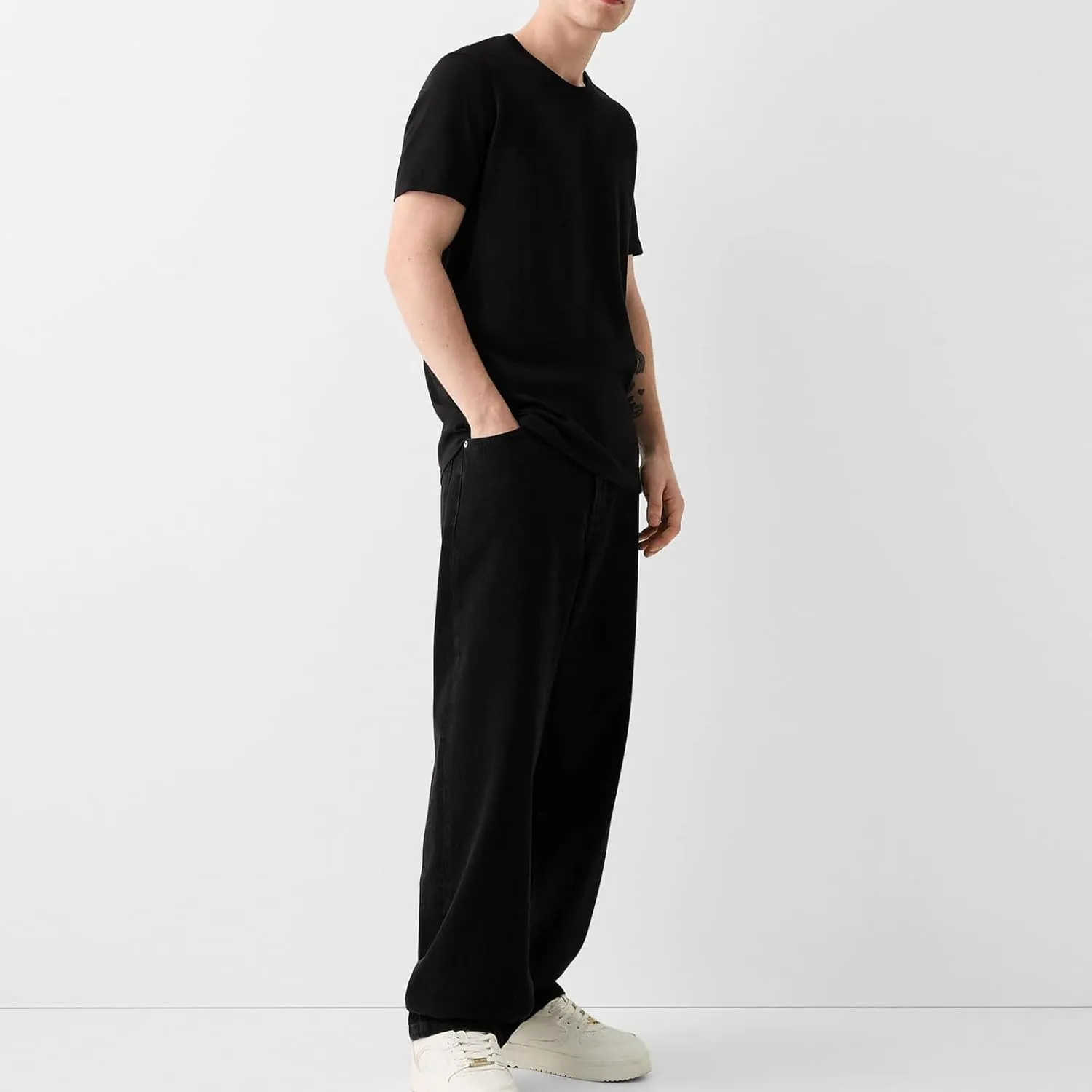 Men's Classic Regular Fit Jeans Vintage Straight Wide Leg Denim Pants with Pockets Baggy Jeans Trousers Streetwear
