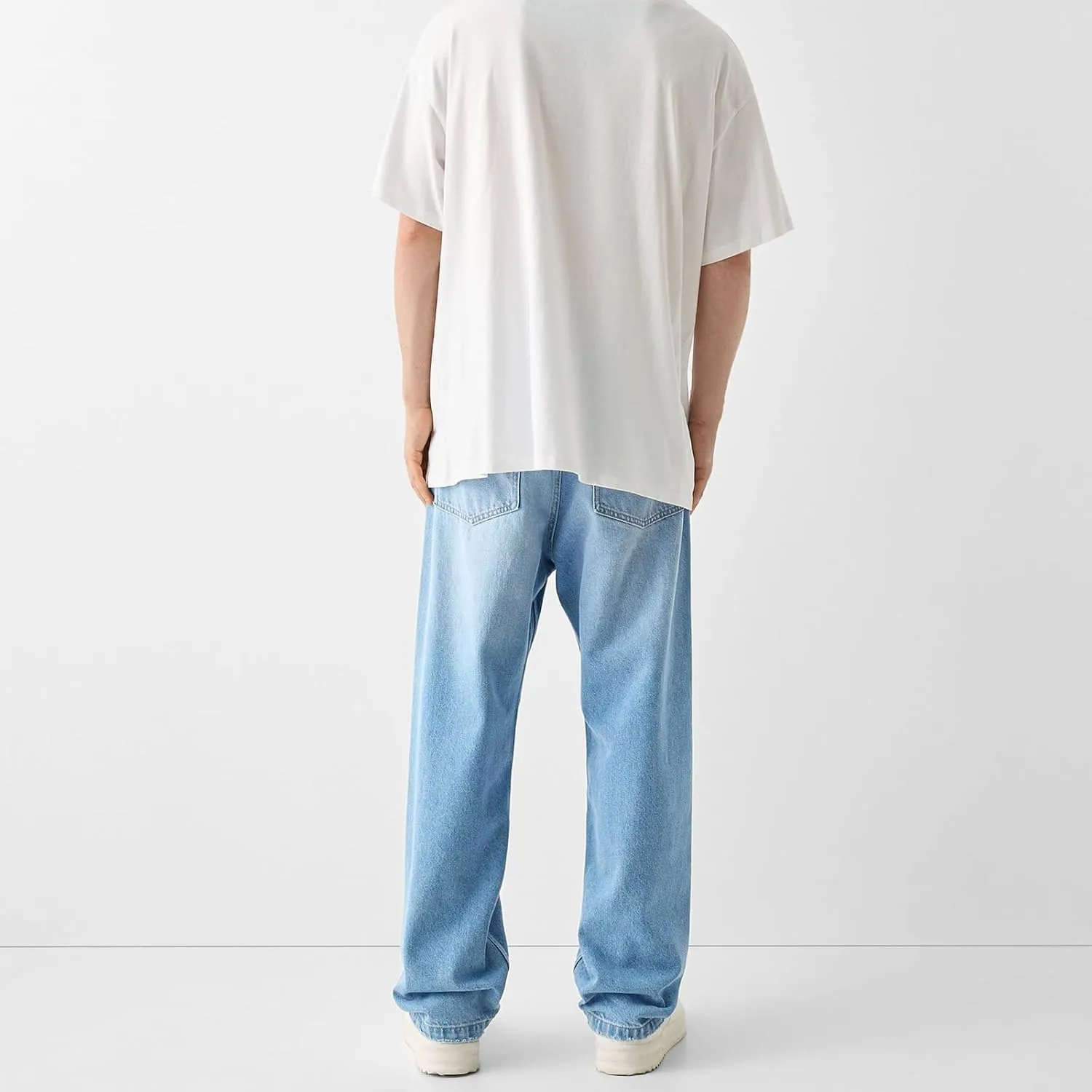 Men's Classic Regular Fit Jeans Vintage Straight Wide Leg Denim Pants with Pockets Baggy Jeans Trousers Streetwear