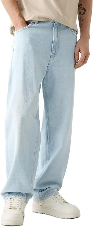 Men's Classic Regular Fit Jeans Vintage Straight Wide Leg Denim Pants with Pockets Baggy Jeans Trousers Streetwear