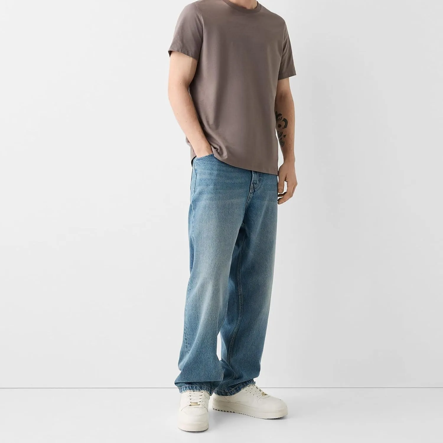 Men's Classic Regular Fit Jeans Vintage Straight Wide Leg Denim Pants with Pockets Baggy Jeans Trousers Streetwear