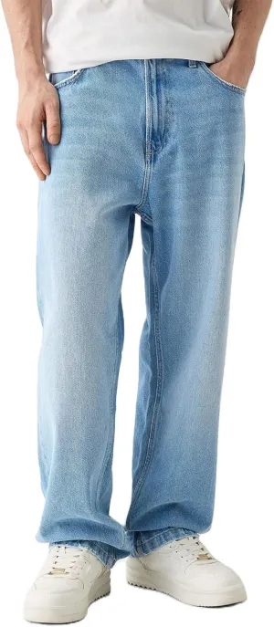 Men's Classic Regular Fit Jeans Vintage Straight Wide Leg Denim Pants with Pockets Baggy Jeans Trousers Streetwear