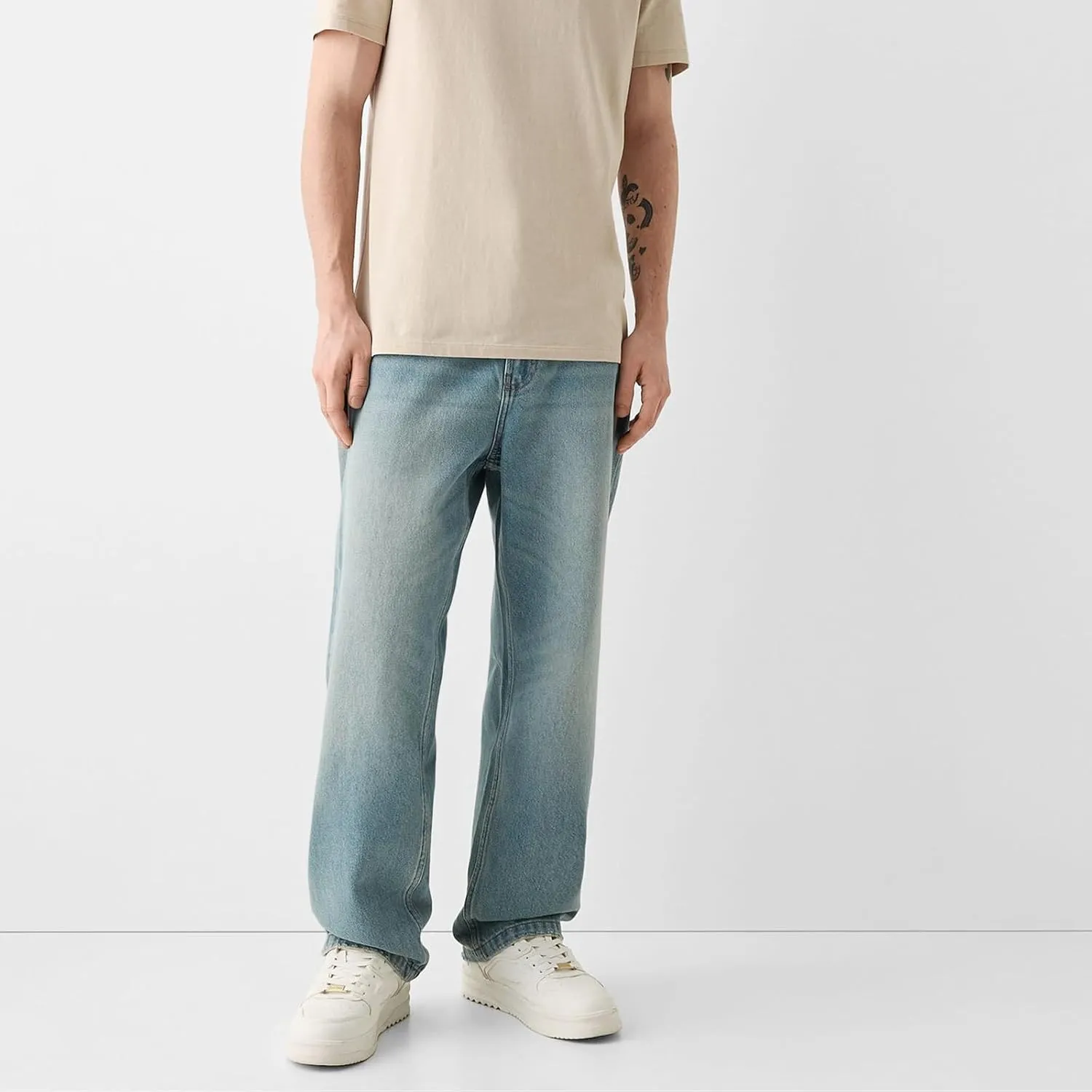 Men's Classic Regular Fit Jeans Vintage Straight Wide Leg Denim Pants with Pockets Baggy Jeans Trousers Streetwear