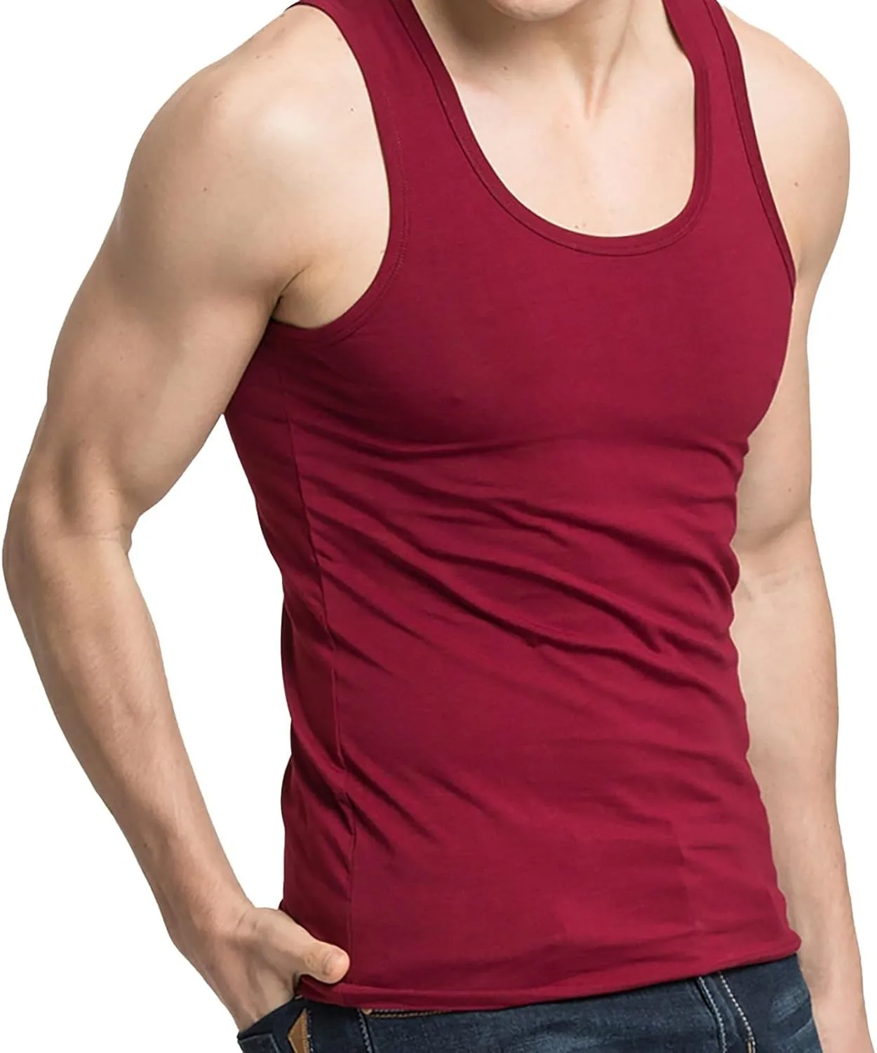 Mens Cotton Gym Tank Tops Athletic Sleeveless Bodybuilding Workout Muscle Shirts Dry Fit Moisture Wicking Sweatshirts