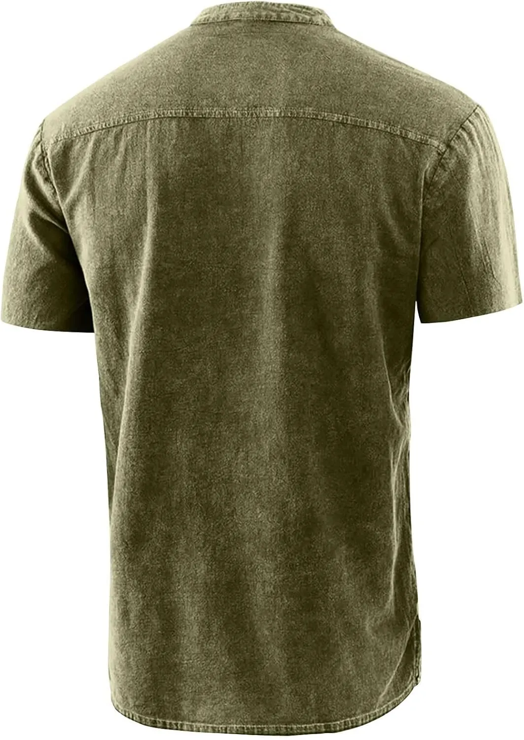 Men's Cotton Linen T-Shirts Short Sleeve V Neck Lace Up Henley Shirts Retro Notch Neck Pullover Shirt Sport Undershirt