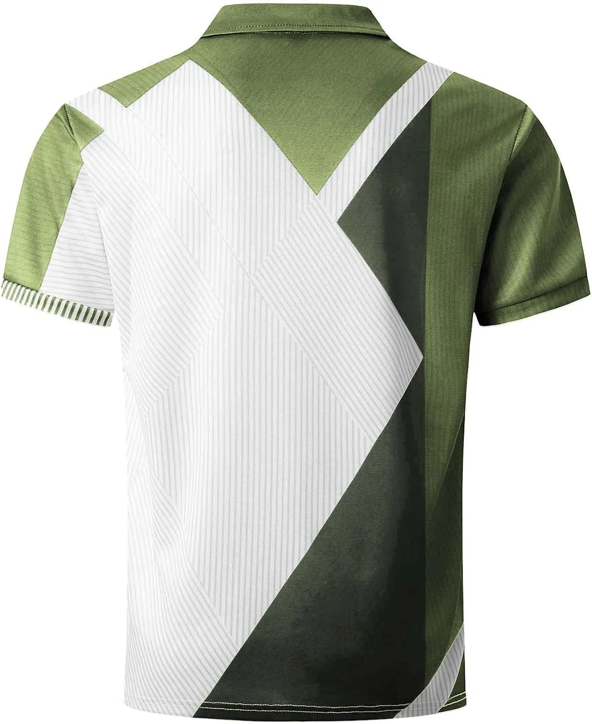 Mens Fashion Polo Shirts Casual Short Sleeve T Shirt Striped Moisture Wicking Golf Shirts Tops Spring Summer Pullover