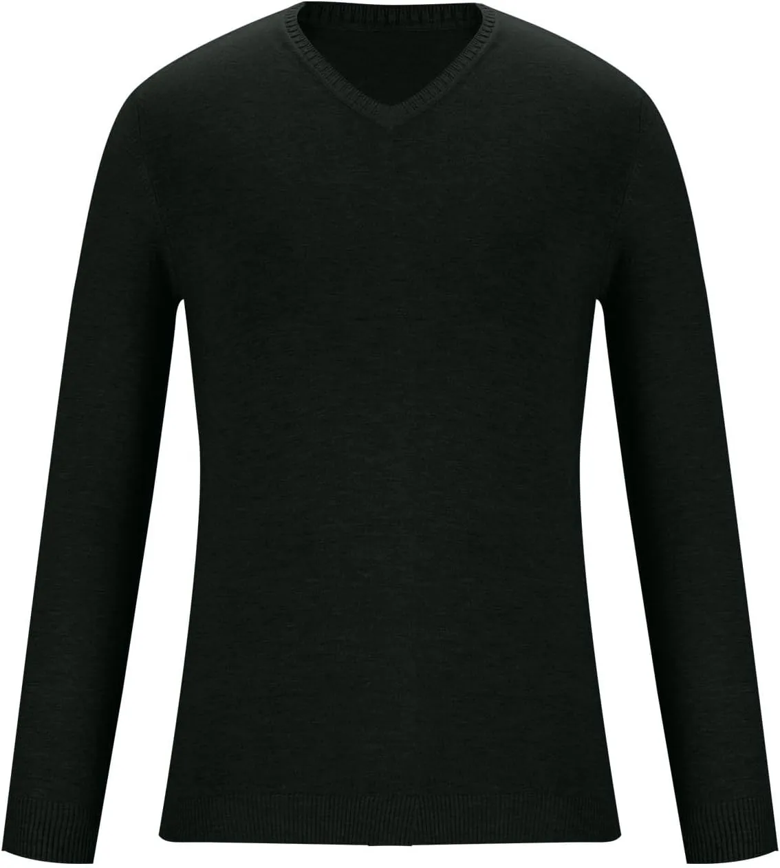 Mens Fashion V Neck Sweaters Lightweight Banded Bottom Long Sleeve Slim Fit Pullover Business Casual Dress Sweater