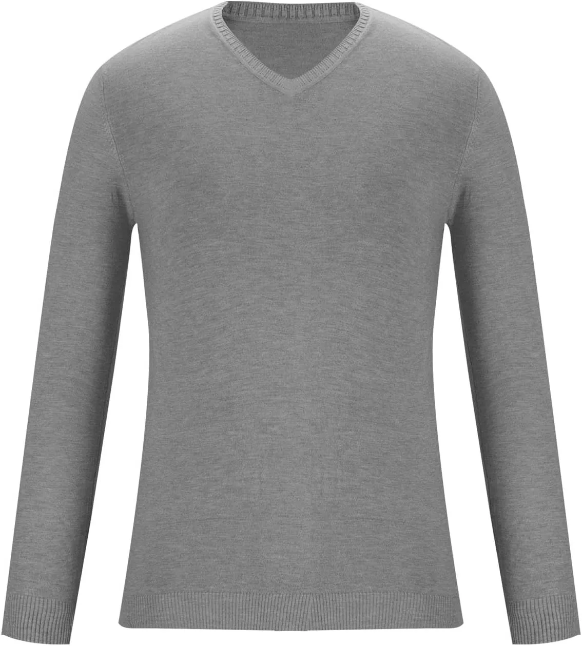 Mens Fashion V Neck Sweaters Lightweight Banded Bottom Long Sleeve Slim Fit Pullover Business Casual Dress Sweater