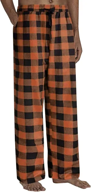 Men's Fleece Jogger Pant Men's Spring Summer Autumn and Winter Classic Fashion Leggings Plaid Wash Cotton Workout