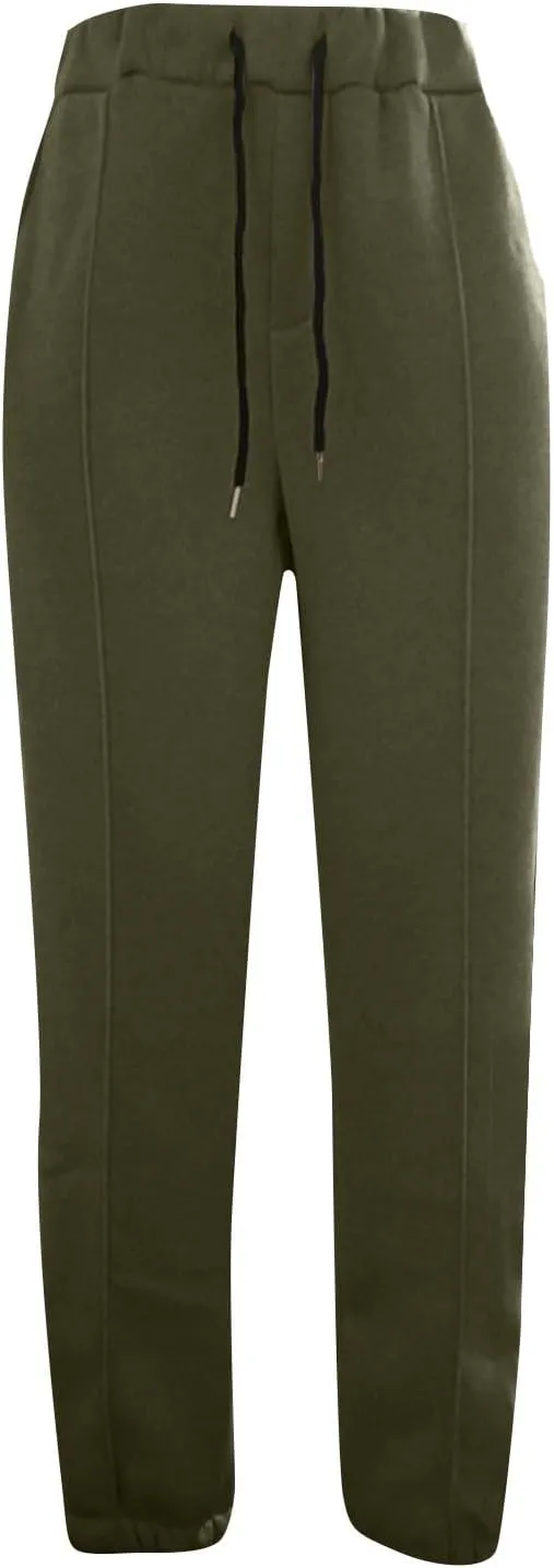 Mens Fleece Sweatpants Baggy Cargo Joggers Loose Fit Casual Drawstring Elastic Waist Sweat Pants Gym Athletic Pockets