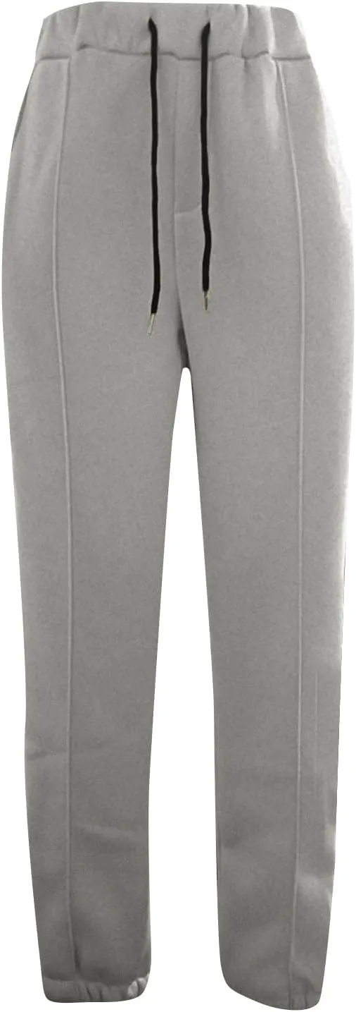 Mens Fleece Sweatpants Baggy Cargo Joggers Loose Fit Casual Drawstring Elastic Waist Sweat Pants Gym Athletic Pockets