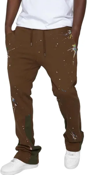 Men's Fleece Sweatpants Leg Fashion Pants Pants Stitching Casual Men's Multi-Pocket Men's Fleece Joggers with