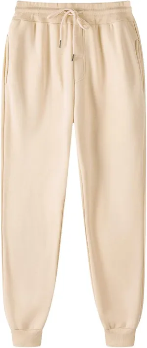 Men's Fleece Sweatpants Moisture Wicking Track Jogger Winter Plush Lounge Running Pants Fashion Hip Hop Streetwear
