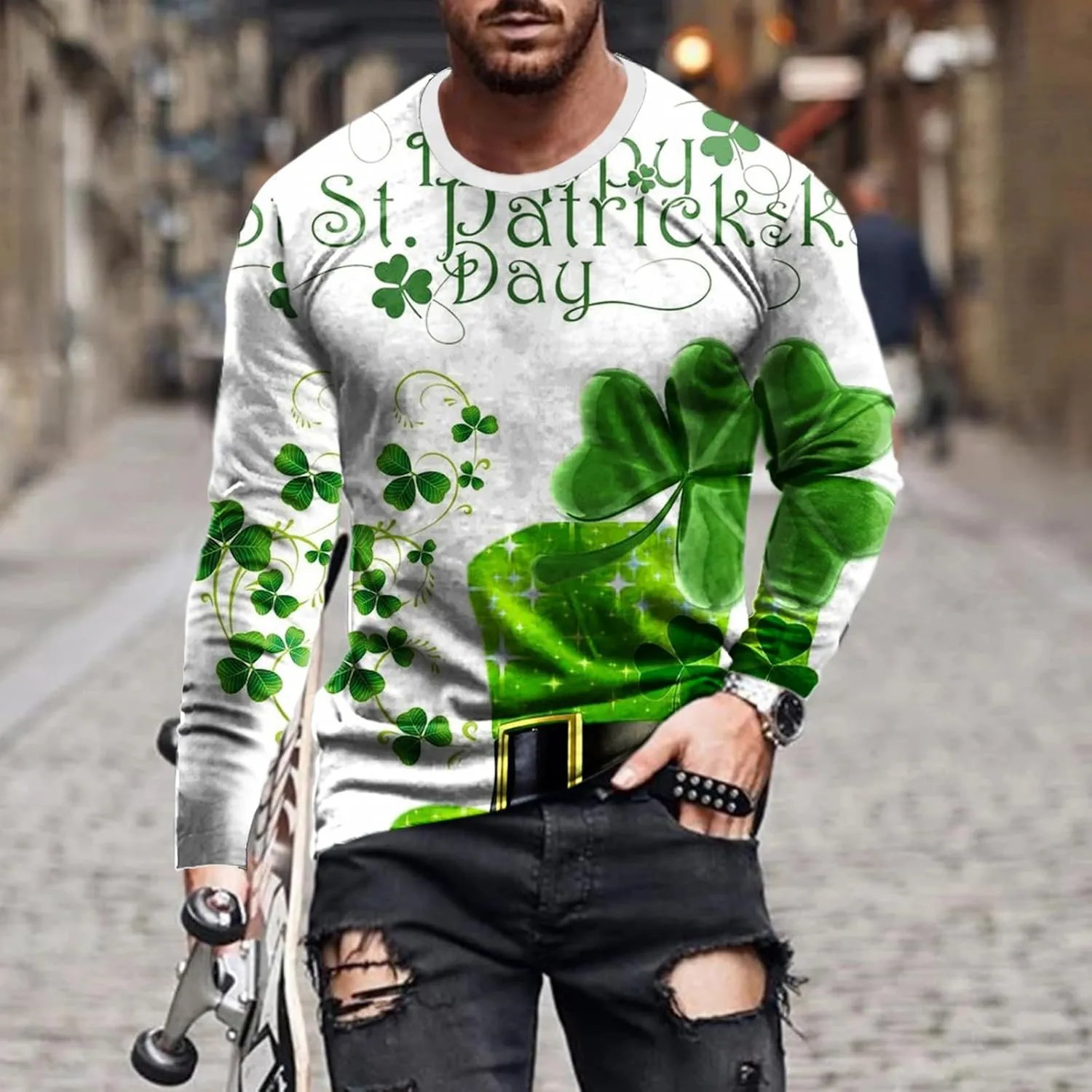 Men's Fleece Sweatshirt Cotton-blend Sweater Men Athletic Tops Halloween Mens Clothes Heavyweight Hoodie Comfort
