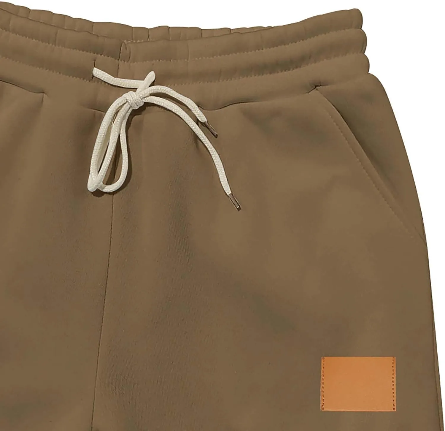 Mens Joggers with Pockets Drawstring Waist Heavyweight Sweatpants Baggy Winter Casual Fleece Lined Cargo Pants