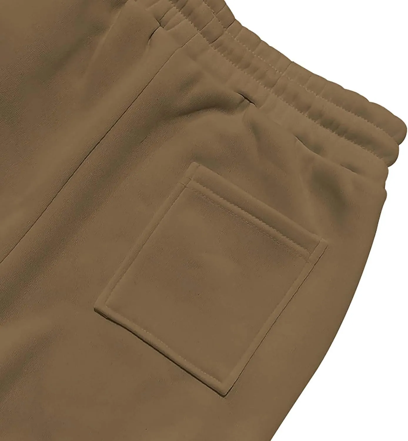 Mens Joggers with Pockets Drawstring Waist Heavyweight Sweatpants Baggy Winter Casual Fleece Lined Cargo Pants