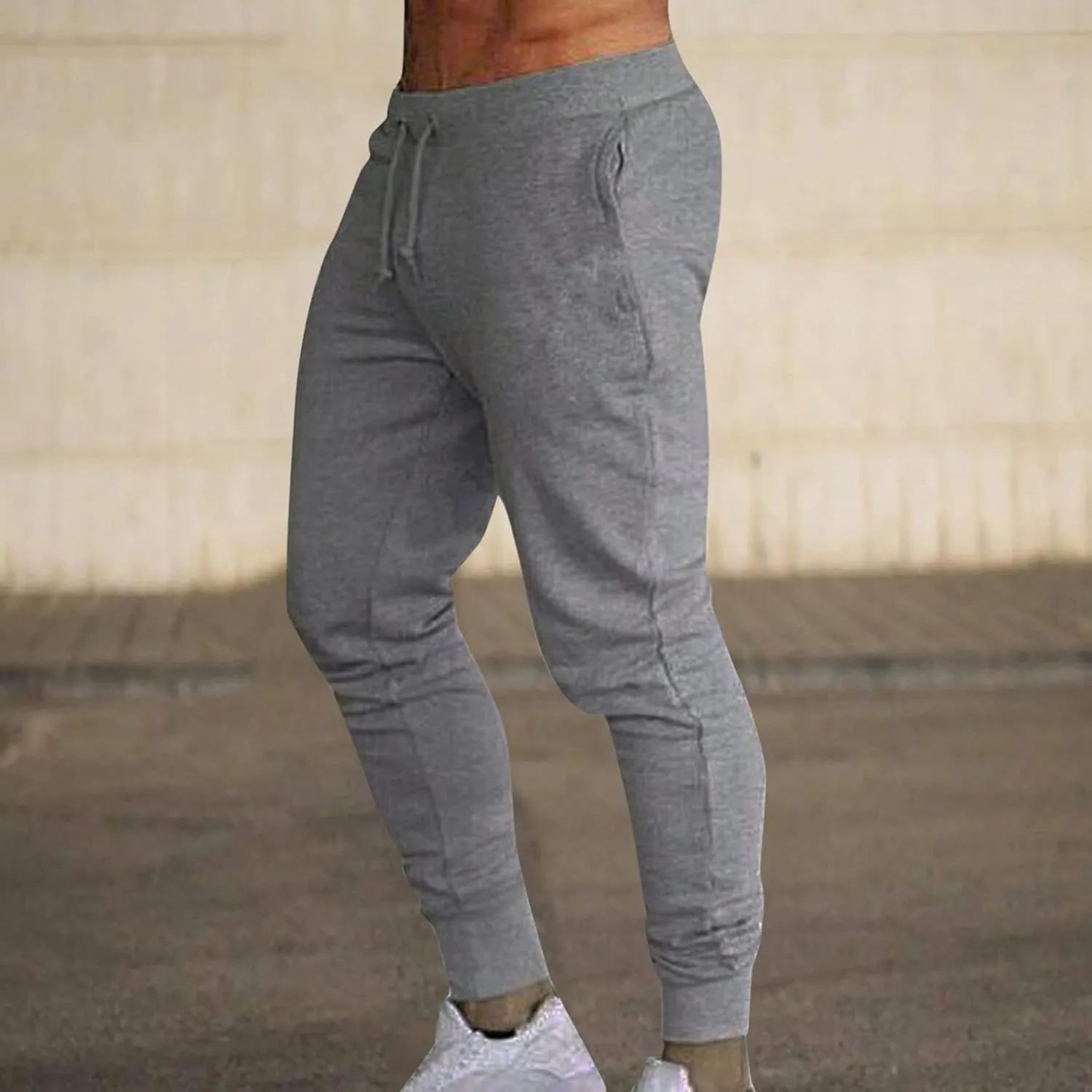 Mens Joggers Workout Pants for Gym Slim Fit Running and Bodybuilding Athletic Bottom Sweatpants for Men with Deep Pockets
