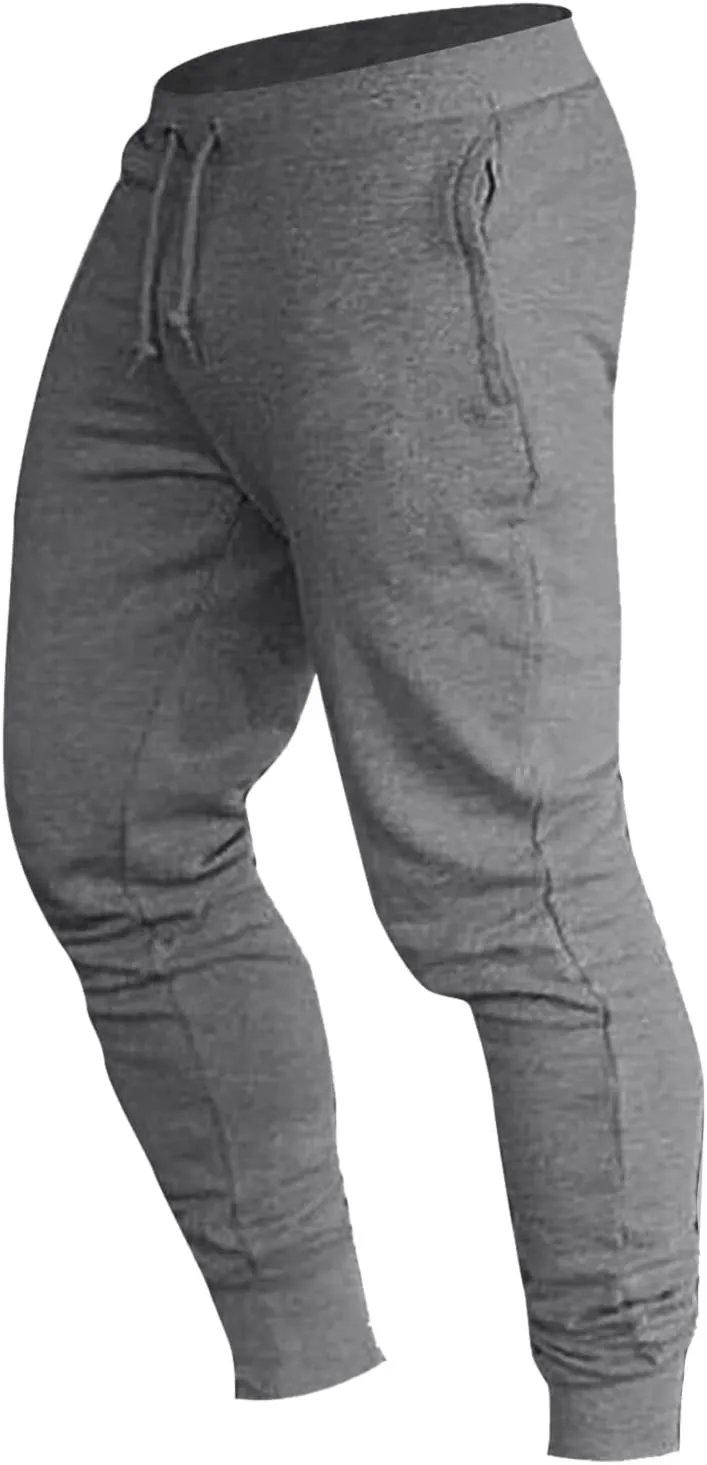 Mens Joggers Workout Pants for Gym Slim Fit Running and Bodybuilding Athletic Bottom Sweatpants for Men with Deep Pockets