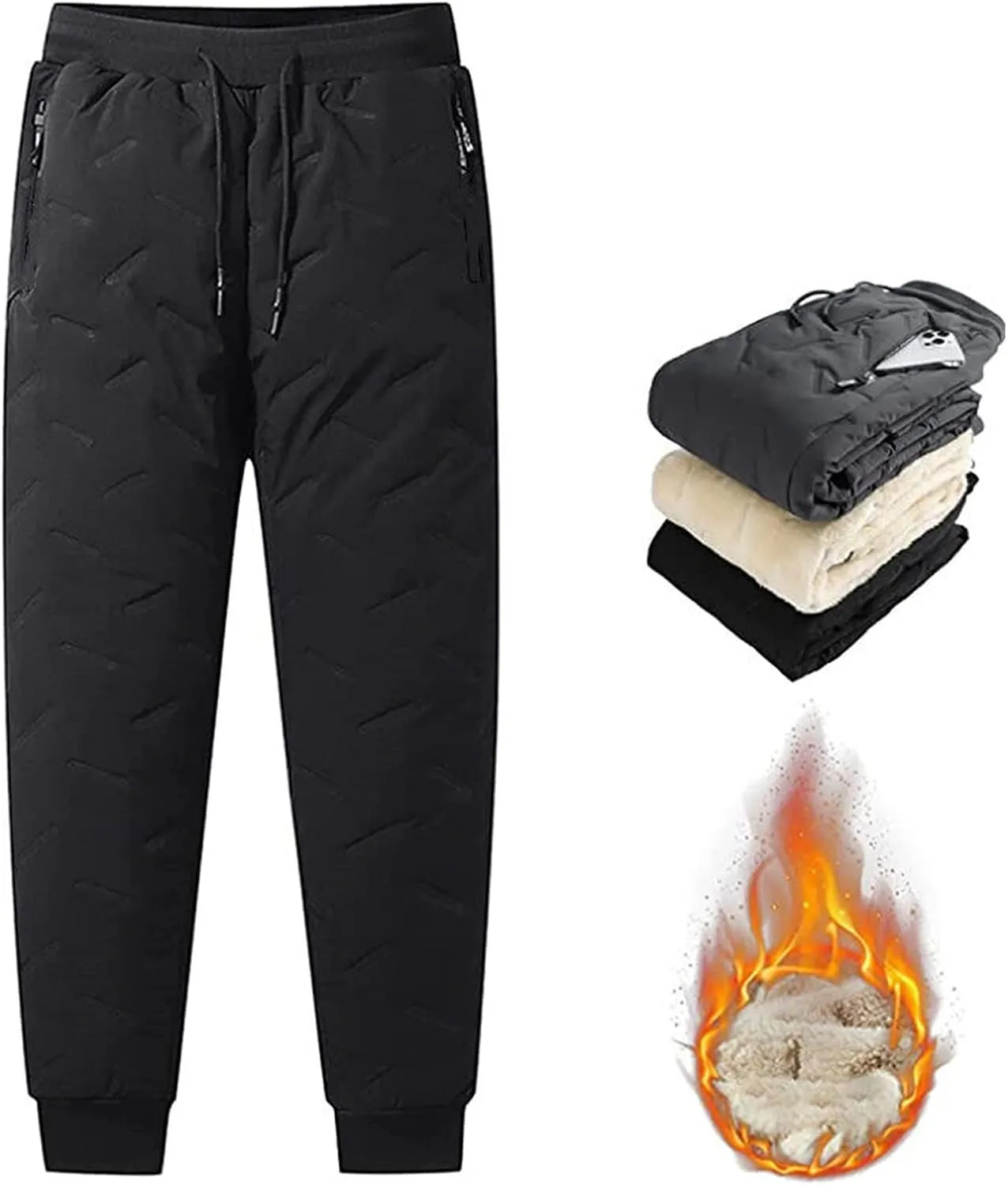 Men's Lightweight Jogger Pants Winter Plush Pants Men's Warm Small Foot Guard Pants Spring and Sweatpants Trousers