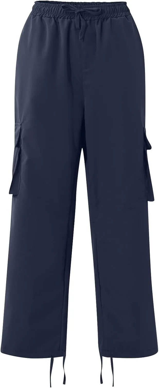 Mens Outdoor Cargo Pants Lightweight Relaxed Fit Tactical Pants Solid Camo Multi Pockets Classic Trousers