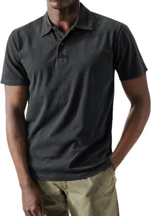 Mens Pique Polo Shirts Vintage Summer Washed Cotton T-Shirt Quick Dry Short Sleeve Tactical Shirt Jersey Baseball Tees