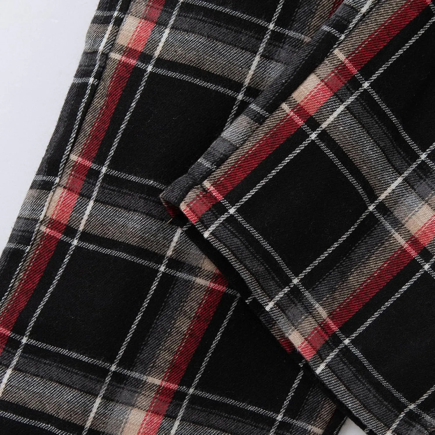 Mens Plaid Sweatpants Elastic Waist Casual Lounge Bottom Soft Comfy Long Pants Sportswear with Pocket and Drawstring