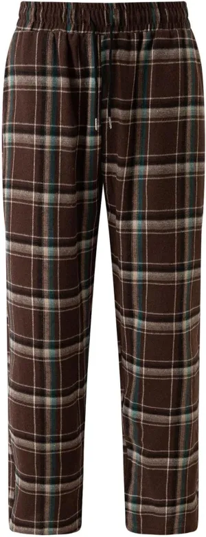 Mens Plaid Sweatpants Elastic Waist Casual Lounge Bottom Soft Comfy Long Pants Sportswear with Pocket and Drawstring