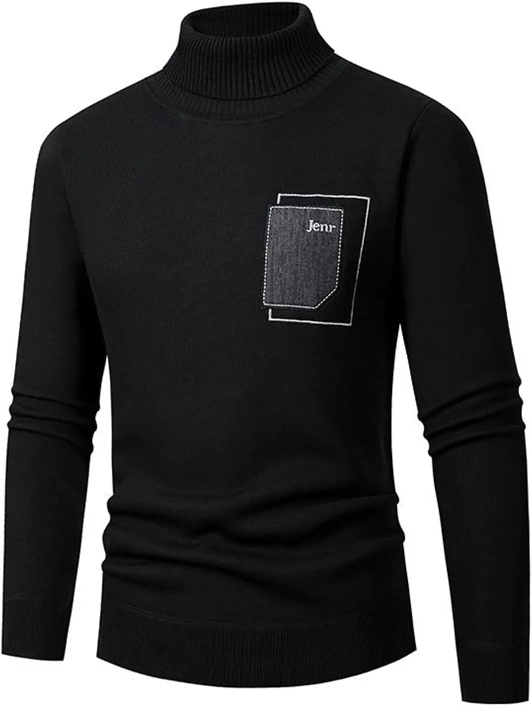 Men's Pullover Sweaters Turtle Neck Long Sleeve Cable Knitted Tops Fall Winter Casual Slim Fit Thermal Sweatshirts