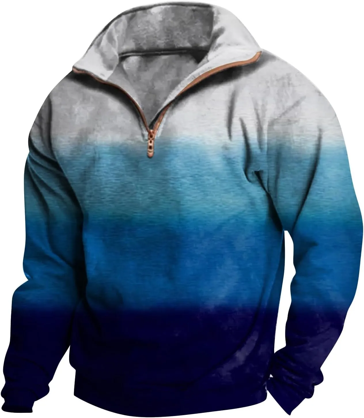 Men's Quarter Zip Casual Comfort Golf Running Sweater Lightweight Soft Pullover Collar Sweatshirt