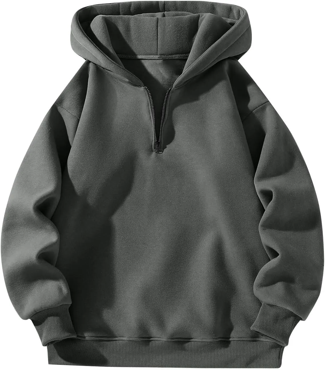 Mens Quarter Zip Pullover Comfy Loose Fit Long Sleeve Oversized Hoodie Trendy Casual Fleece Hooded Sweatshirt