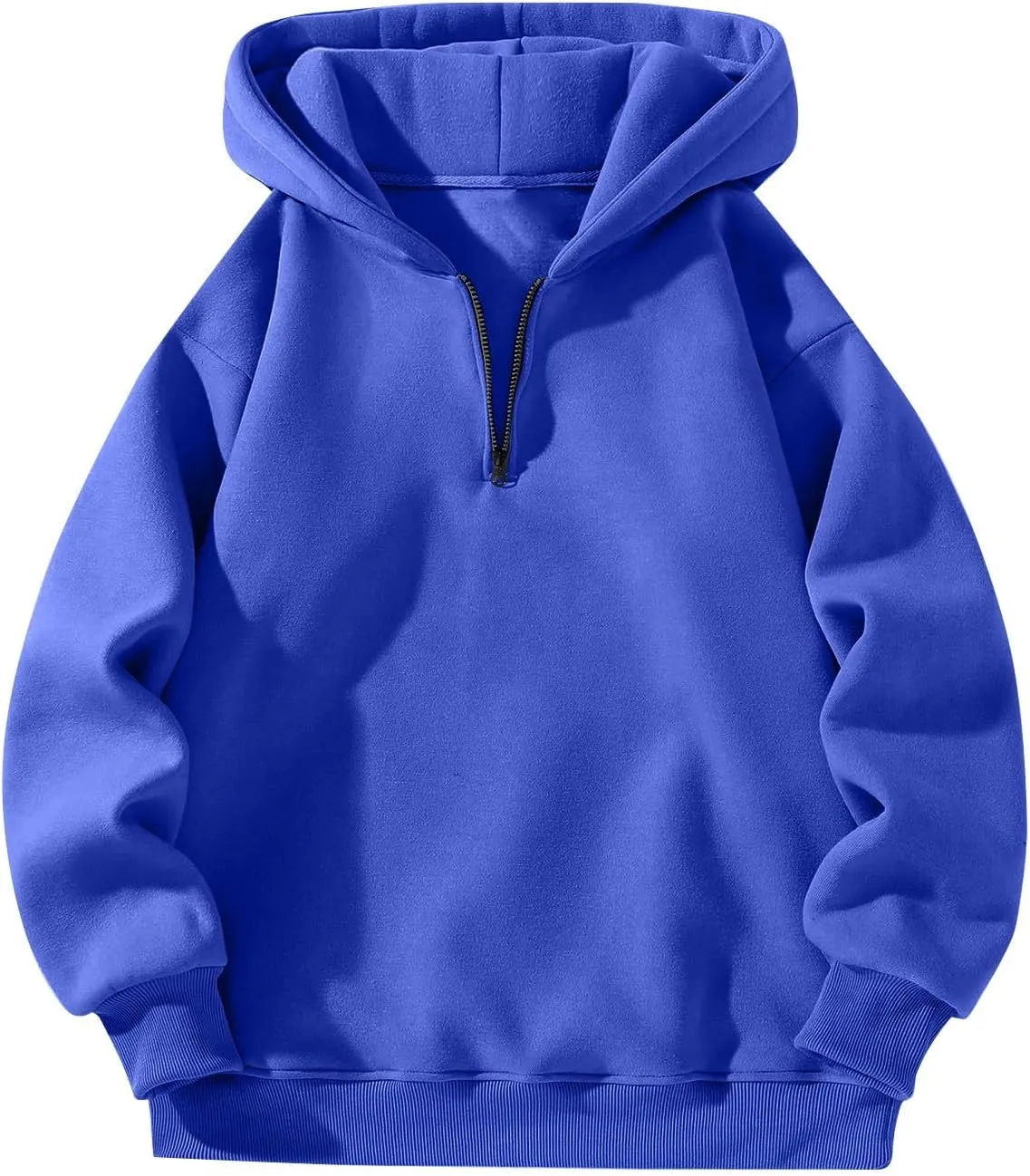Mens Quarter Zip Pullover Comfy Loose Fit Long Sleeve Oversized Hoodie Trendy Casual Fleece Hooded Sweatshirt