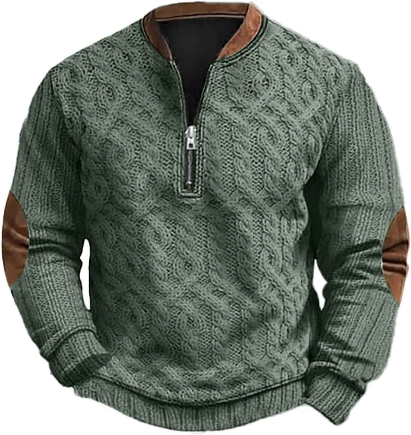 Men's Quarter Zip Pullover Vintage 3D Print Sweatshirt Pullover Long Sleeve Stand Collar Sweater Western Sweatshirts