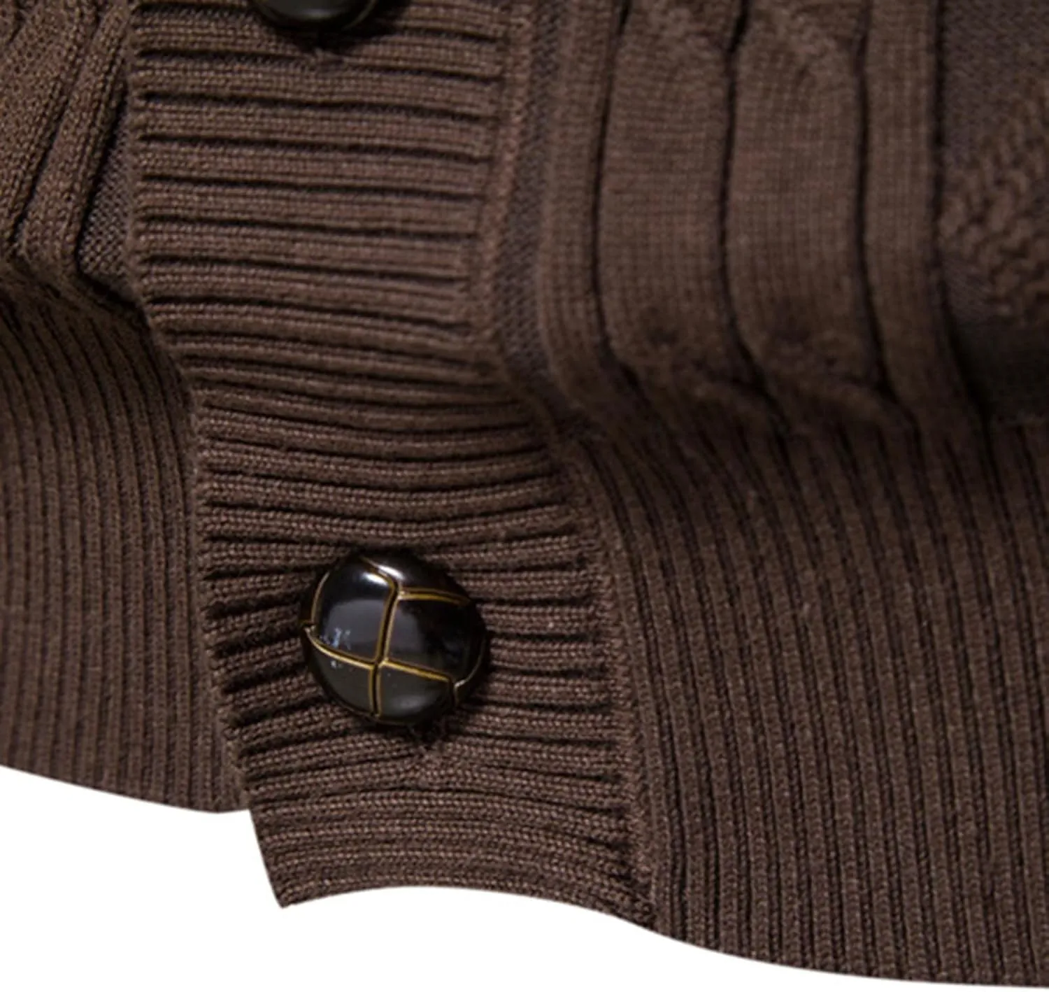 Mens Shawl Collar Cardigan Sweater Casual Cable Knit Button Down Winter Chunky Ribbed Knit Sweaters