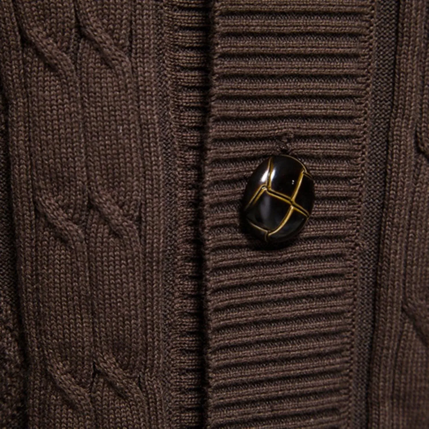 Mens Shawl Collar Cardigan Sweater Casual Cable Knit Button Down Winter Chunky Ribbed Knit Sweaters