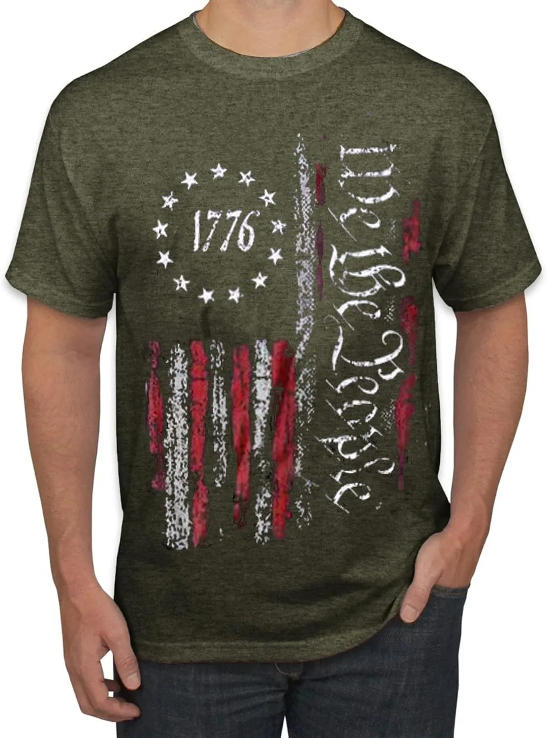 Mens Shirts Casual Short Sleeve Flag T Shirts Fashion Graphic Tee Top
