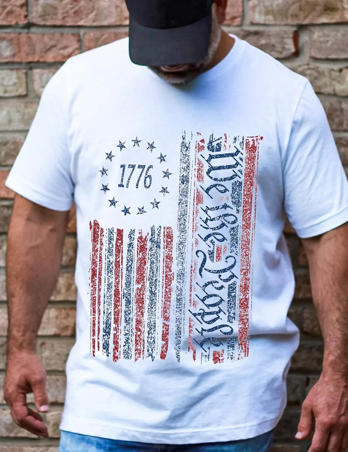 Mens Shirts Casual Short Sleeve Flag T Shirts Fashion Graphic Tee Top